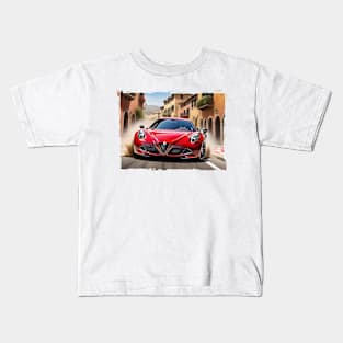 Speeding Alfa Romeo 4C Kids T-Shirt